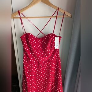 NWT Red Heart Print Midi Dress By Francesca's